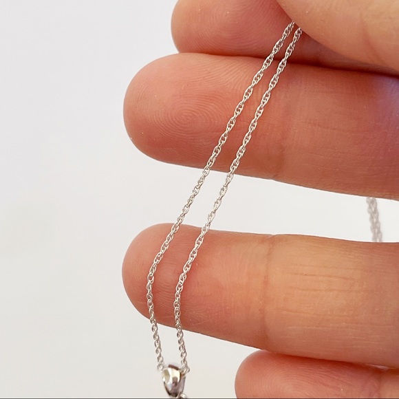 Sterling Silver 925 Simulated Baguette Round Diamond CZ Puffy Cross Necklace - Picture 10 of 11